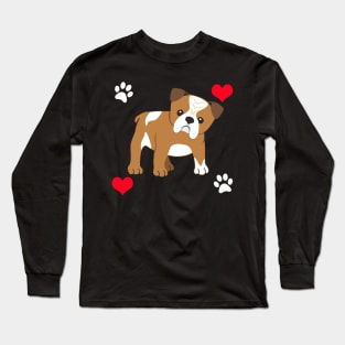 I Love English Bulldogs Long Sleeve T-Shirt